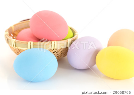 Easter eggs in basket on white Easter eggs in basket on white 29068766