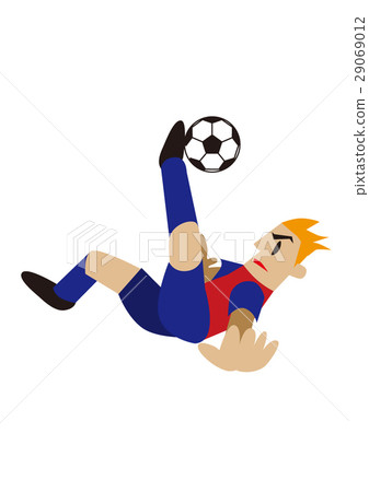 Soccer player playing overhead kick, football 29069012