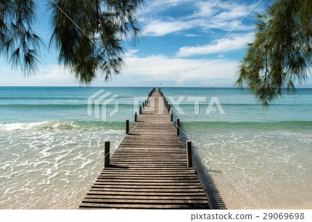 Wooden pier at resort in Phuket, Thailand.  29069698