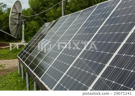 Solar panels and satellite dish for energy and 29071241