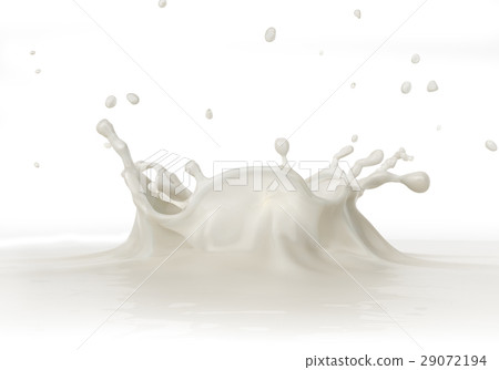Milk splash close up, viewed from a side. Milk splash close up, viewed from a side. 29072194