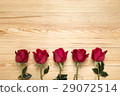 Red Roses on Wooden Background 29072514