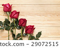 Red Roses on Wooden Background 29072515