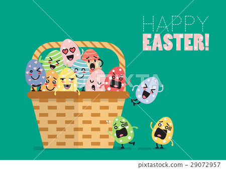 Easter eggs character in basket Easter eggs character in basket 29072957