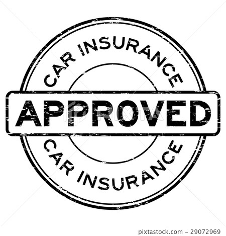 Grunge black car insurance approve rubber stamp 29072969