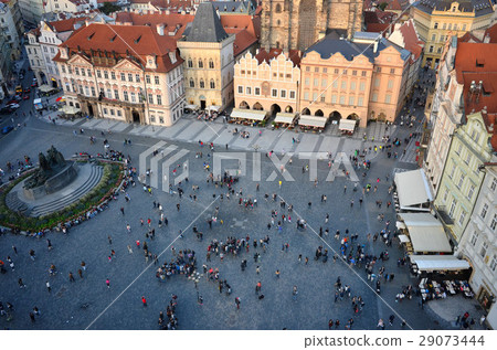 View from the Old Town Hall, Old Town Square, Yang Hus Statue and Goltz Kinsky Palace View from the Old Town Hall, Old Town Square, Yang Hus Statue and Goltz Kinsky Palace 29073444