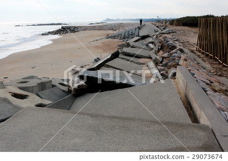 Coastal embankment Iwaki shinkaiko coast Dec 4, 2013 29073674