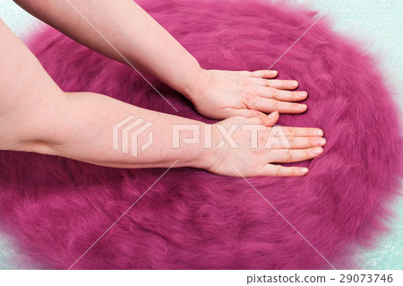 hatter presses the wool fibers on layout 29073746