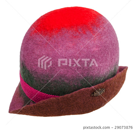 handmade felt lady's cloche hat isolated 29073876