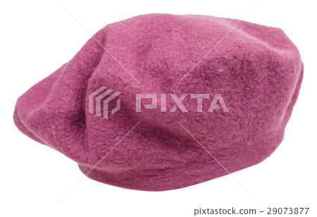 handmade felt beret isolated on white 29073877