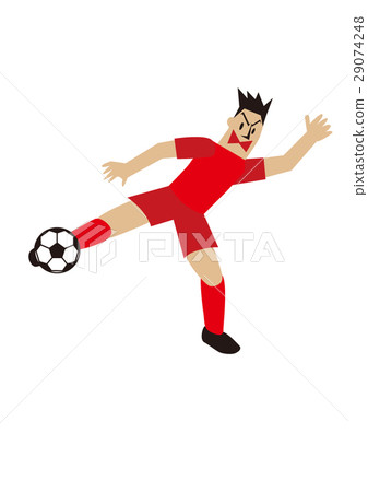 Soccer player playing volley shoot, football 29074248