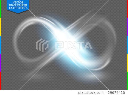 Blue neon smooth light line infinity symbol glow 29074410