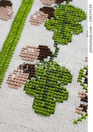 Handmade embroidery by cross stitch. Handmade embroidery by cross stitch. 29074530