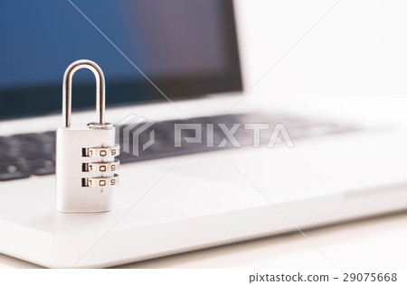 Personal computer and padlock 29075668