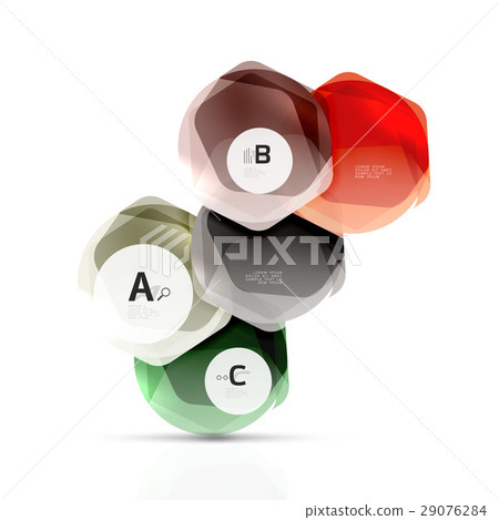 Glass color hexagons. Glossy plastic hexagon Glass color hexagons. Glossy plastic hexagon 29076284