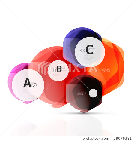 Shiny style modern geometrical hexagons web boxes 29076381