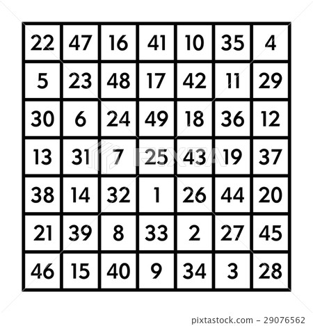 7x7 magic square with sum 175 of planet Venus 29076562