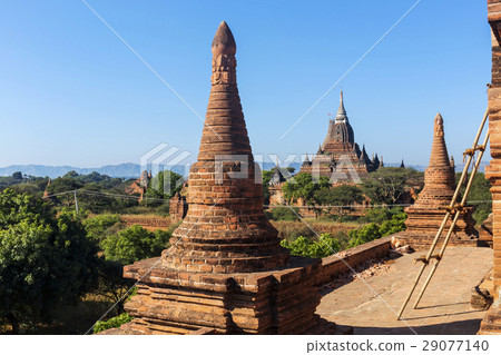 Bagan buddha tower at day Bagan buddha tower at day 29077140