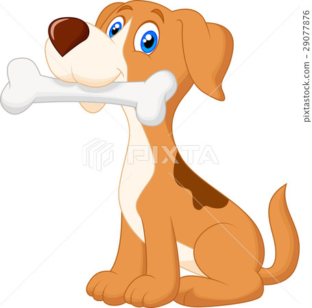 Cute dog with bone 29077876