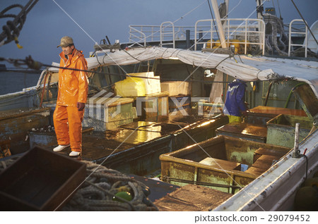 Fisherman working at midnight 29079452