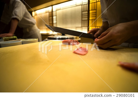Sushi craftsman dealing fish Sushi craftsman dealing fish 29080101