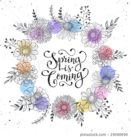 Spring time greeting card Spring time greeting card 29080690