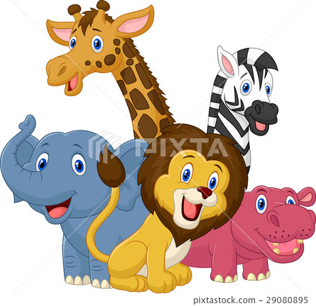 Happy safari animal cartoon 29080895