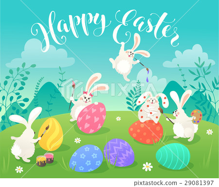 easter bunnies greeting card easter bunnies greeting card 29081397