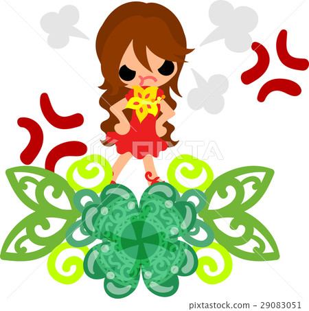 An angry pretty girl and an object of Clover An angry pretty girl and an object of Clover 29083051