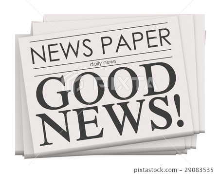 Good news on newspaper isolated - Stock Illustration [29083535] - PIXTA