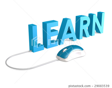 Learn with blue mouse on white 29083539