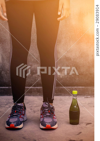 girl wearing sports shoes. girl wearing sports shoes. 29083914