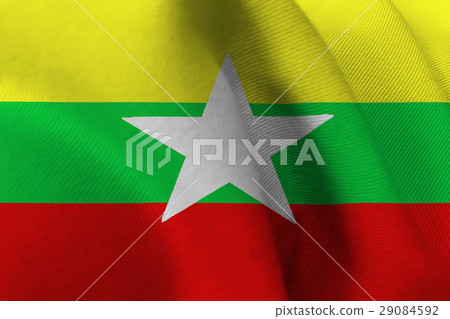 Myanmar national flag 3D illustration symbol, Burm 29084592