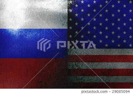 USA VS Russia psychology war 3D illustration symbo USA VS Russia psychology war 3D illustration symbo 29085094