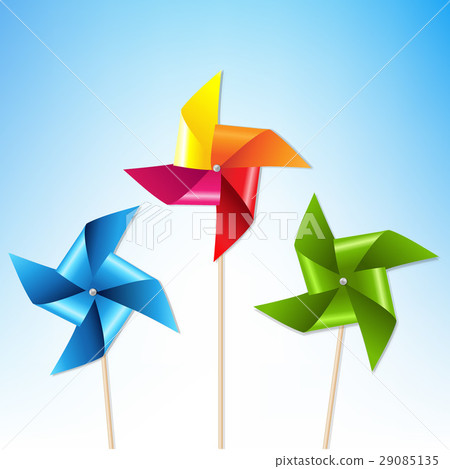 Colorful Pinwheels With Blue Sky Colorful Pinwheels With Blue Sky 29085135