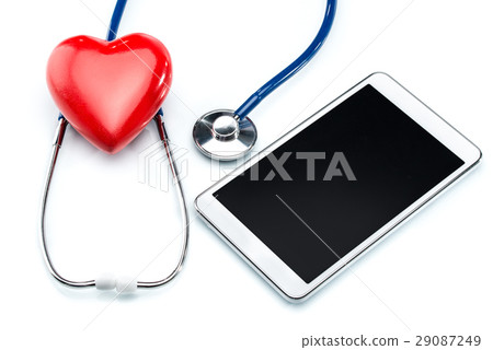 Heart disease research, stethoscope ,heart shape Heart disease research, stethoscope ,heart shape 29087249