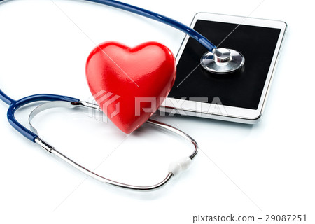 Heart disease research, stethoscope ,heart shape Heart disease research, stethoscope ,heart shape 29087251