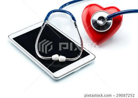 Heart disease research, stethoscope ,heart shape Heart disease research, stethoscope ,heart shape 29087252