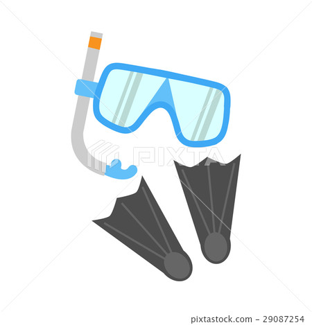 Snorkel, Flippers and Mask Isolated on White Snorkel, Flippers and Mask Isolated on White 29087254