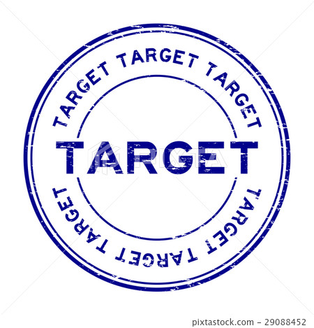 Grunge blue target round rubber seal stamp Grunge blue target round rubber seal stamp 29088452