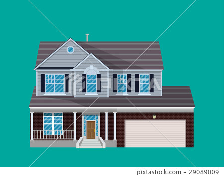 Suburban family house with garage. 29089009