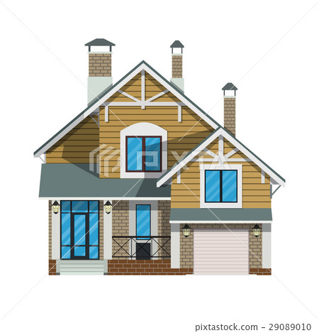 Suburban family house with garage. 29089010