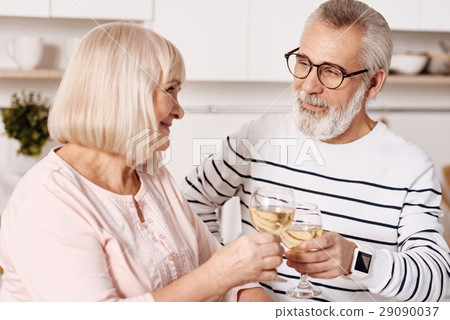Pleasant couple of pensioners enjoying weekend at Pleasant couple of pensioners enjoying weekend at 29090037