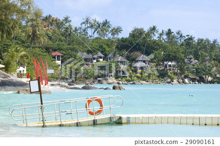 Pontoon bridge with a tropical background 29090161