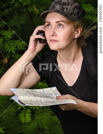 Girl traveling in the forest Girl traveling in the forest 29090302