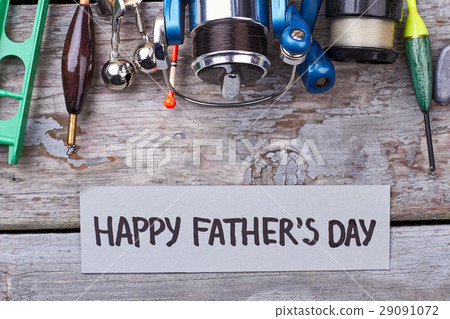 Father's Day card and tackle. Father's Day card and tackle. 29091072
