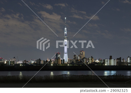 Tokyo Sky Tree "White Lighting" and Skyline around Sumida-ku _a Tokyo Sky Tree "White Lighting" and Skyline around Sumida-ku _a 29092325