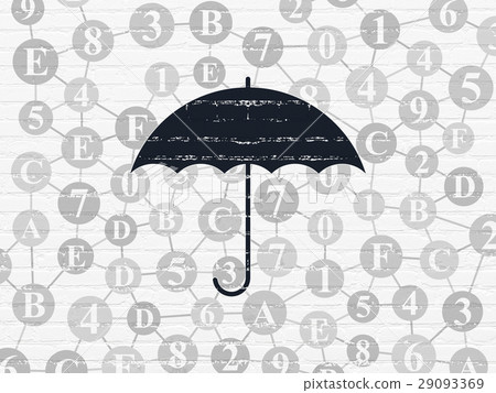 Privacy concept: Umbrella on wall background 29093369