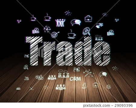 Business concept: Trade in grunge dark room Business concept: Trade in grunge dark room 29093396