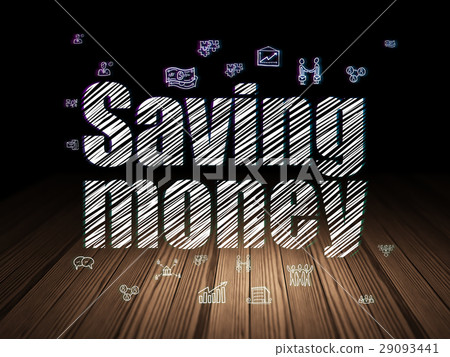 Finance concept: Saving Money in grunge dark room 29093441